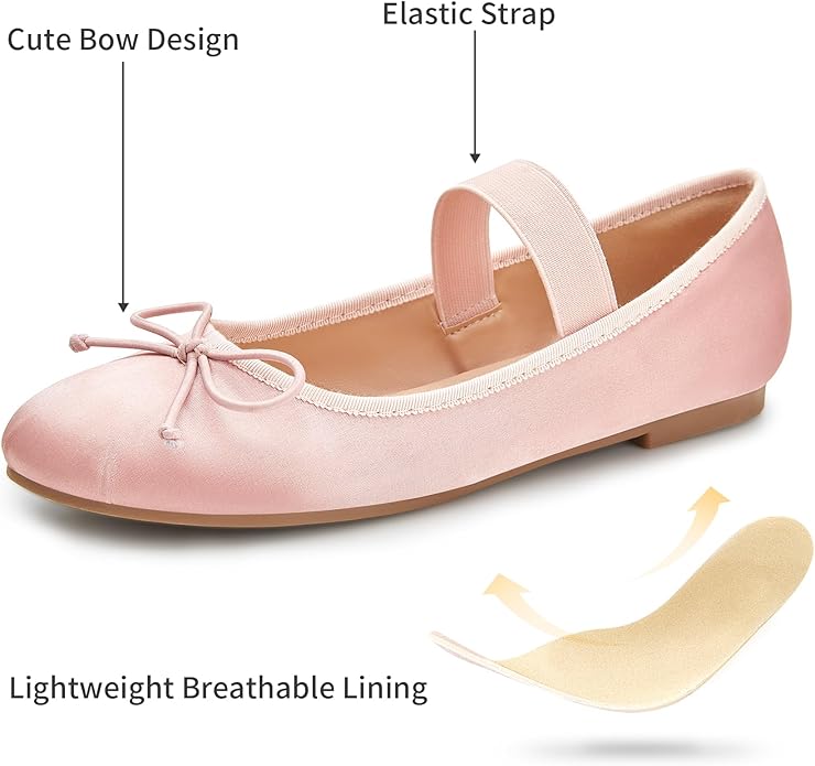 Elastic Strap Cute Bowknot Ballet Flats