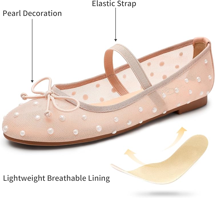 Cute Bowknot Mesh Ballet Flats
