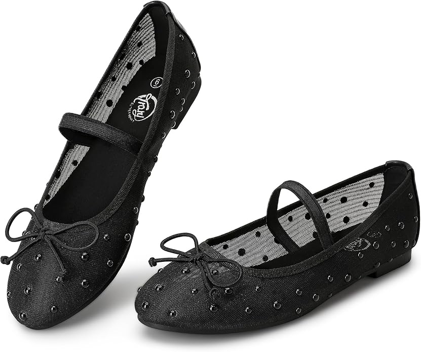 Cute Bowknot Mesh Ballet Flats