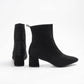 Chunky Heeled Slip On Ankle Boots