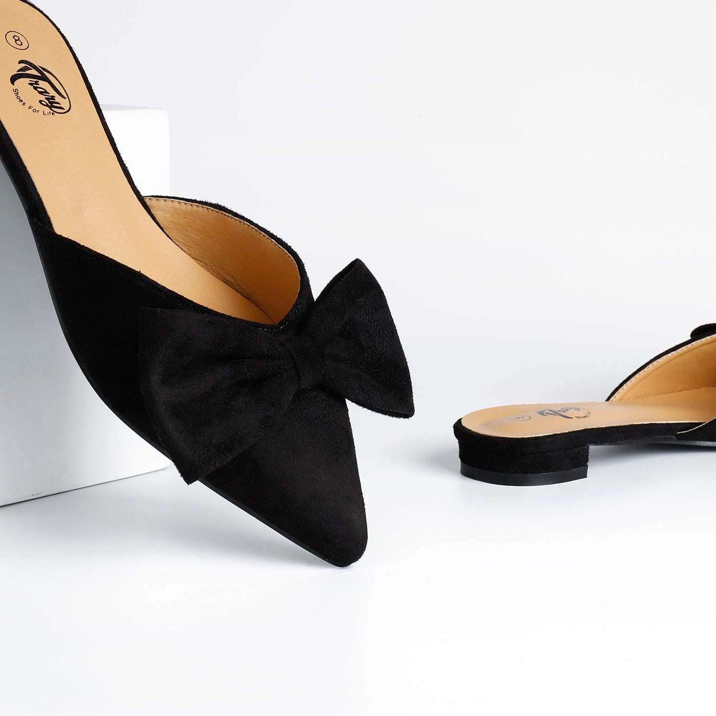 Backless Bow Pointed Toe Mules