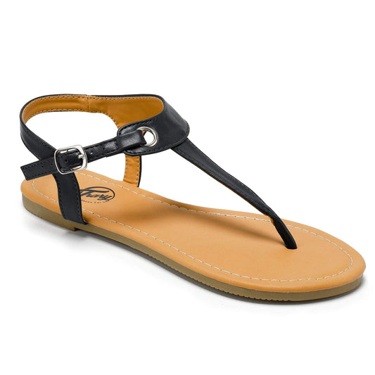 T-Strap Open Toe Flat Sandals