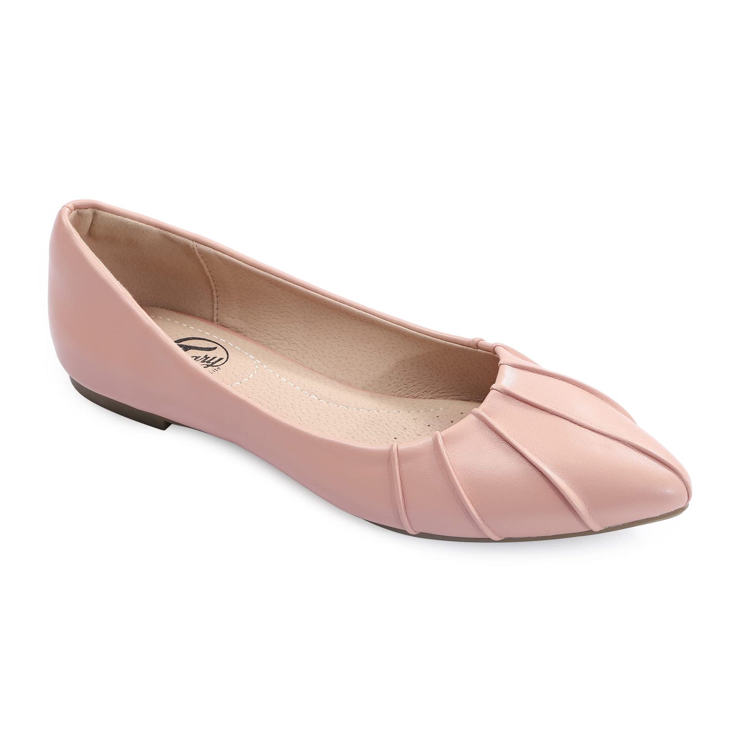 Pleated Pointed Toe Ballet Flat