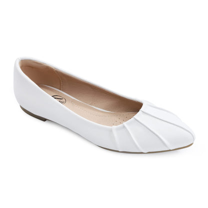 Pleated Pointed Toe Ballet Flat