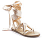 Silk Lace Up Open Toe Sandals