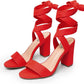 Lace Up Chunky Heel Sandals