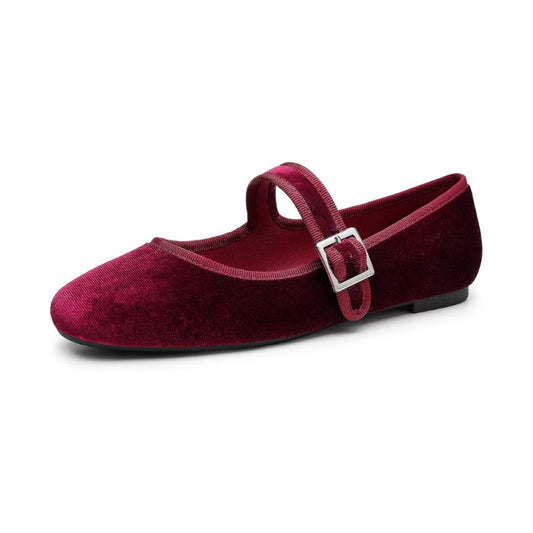 Velvet Mary Jane Shoes