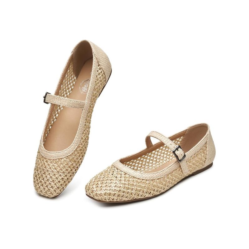 Woven Mary Jane Flat Shoes
