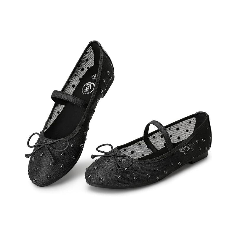 Cute Bowknot Mesh Ballet Flats
