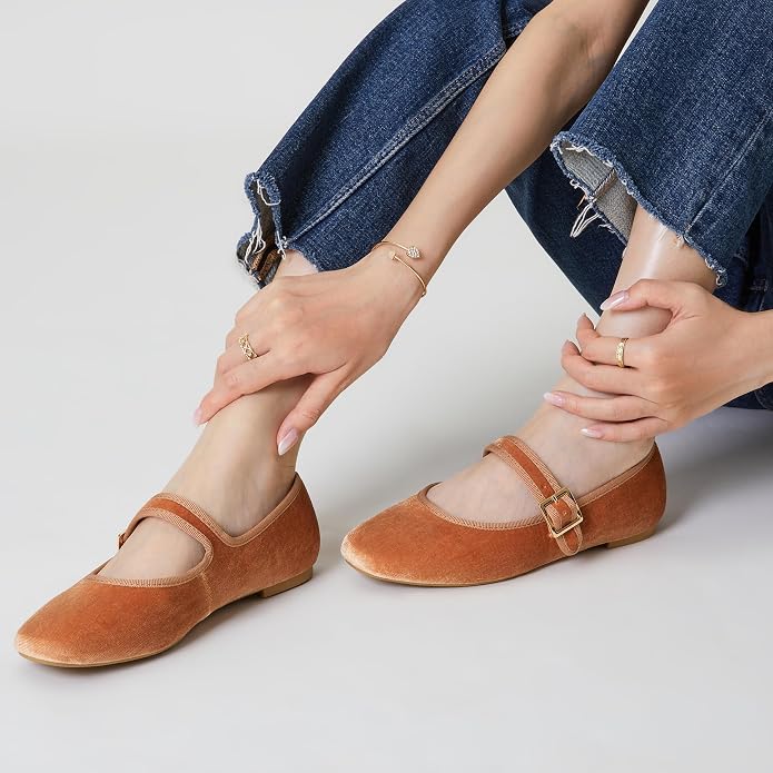 Women's Velvet Mary Jane Shoes