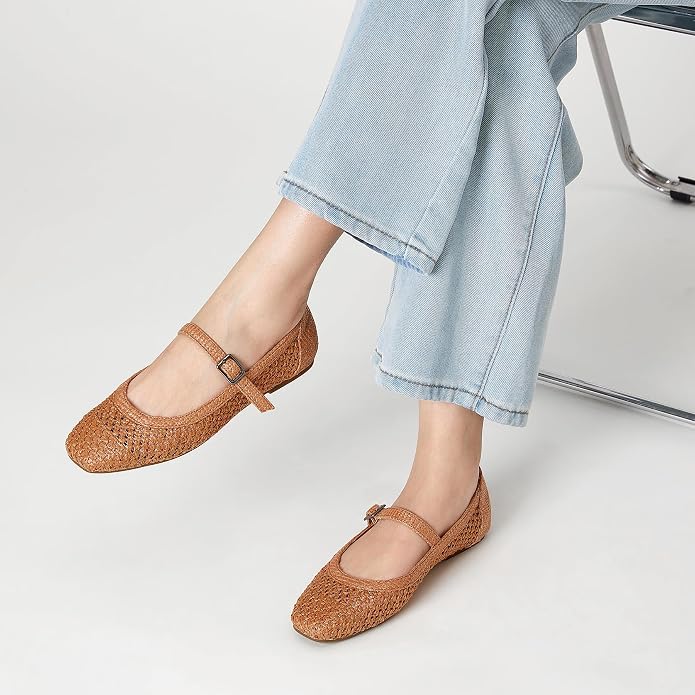 Women's Woven Mary Jane Flat Shoes