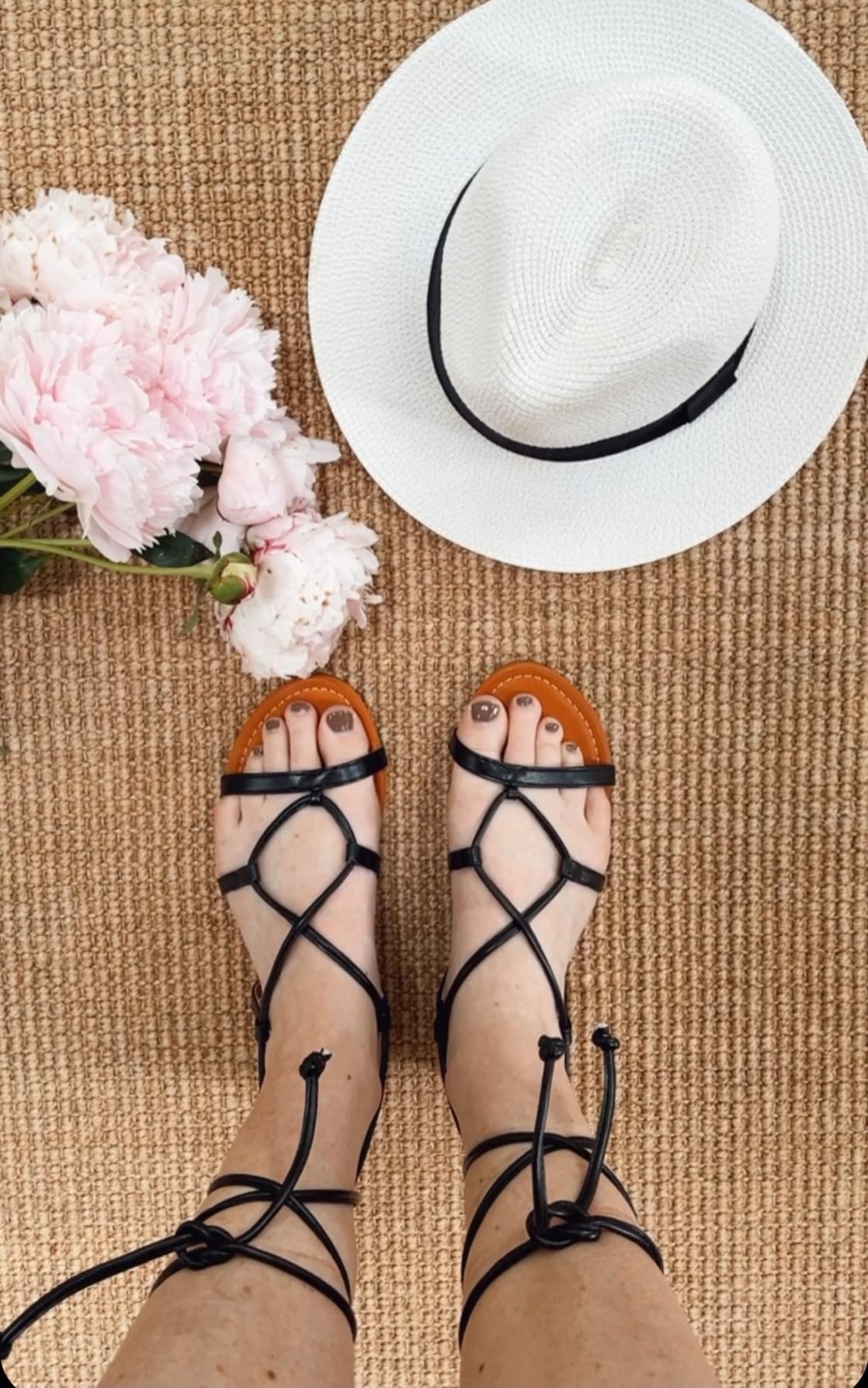 Lace up sandals white best sale