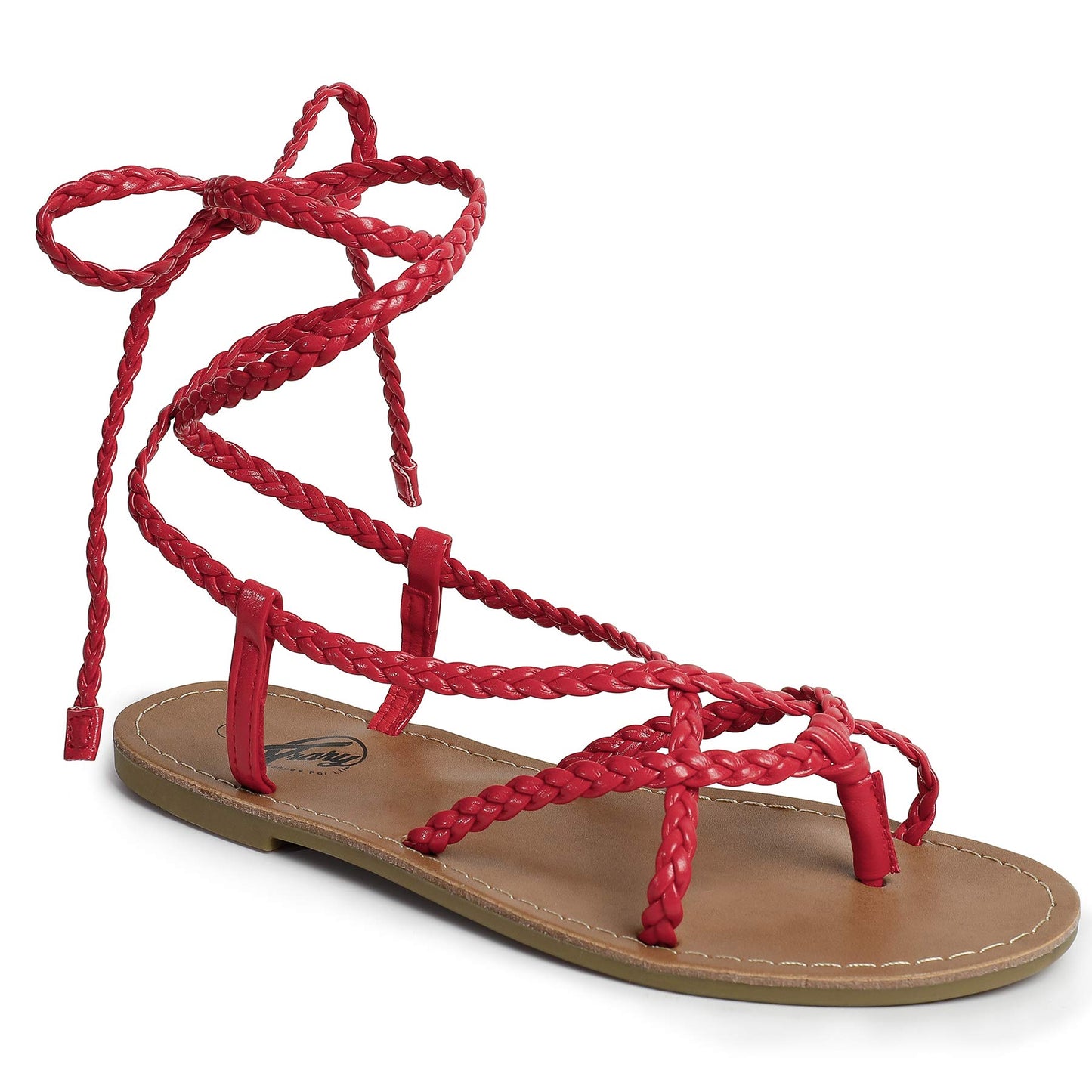 Braided Lace Up Open Toe Sandals