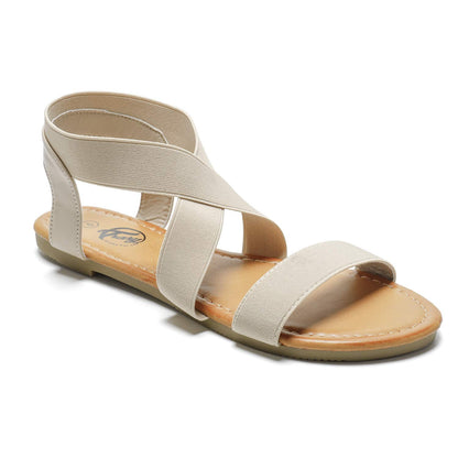 Elastic Strap Cute Flat Sandals